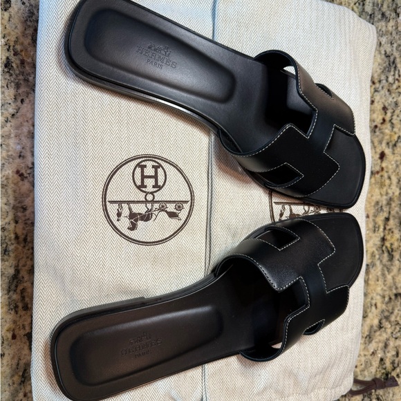 Hermès Black Slide Sandals - Picture 6 of 8